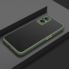 Coque Rebord Contour Silicone et Vitre Transparente Housse Etui pour OnePlus Nord N20 5G Vert Armee