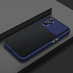 Coque Rebord Contour Silicone et Vitre Transparente Housse Etui pour Oppo K10 Pro 5G Bleu