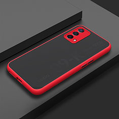 Coque Rebord Contour Silicone et Vitre Transparente Housse Etui pour Oppo K9 5G Rouge