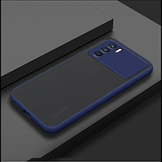 Coque Rebord Contour Silicone et Vitre Transparente Housse Etui pour Oppo K9 Pro 5G Bleu