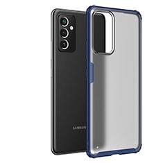 Coque Rebord Contour Silicone et Vitre Transparente Housse Etui pour Samsung Galaxy A82 5G Bleu