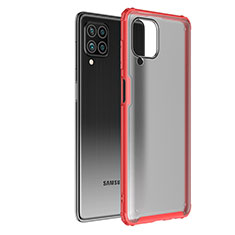 Coque Rebord Contour Silicone et Vitre Transparente Housse Etui pour Samsung Galaxy F62 5G Rouge