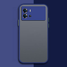 Coque Rebord Contour Silicone et Vitre Transparente Housse Etui pour Vivo iQOO 9 5G Bleu