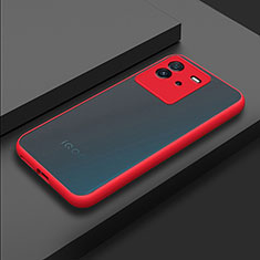 Coque Rebord Contour Silicone et Vitre Transparente Housse Etui pour Vivo iQOO Neo6 5G Rouge