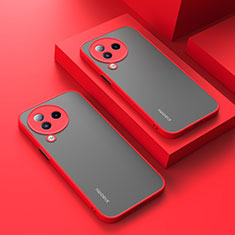 Coque Rebord Contour Silicone et Vitre Transparente Housse Etui pour Xiaomi Civi 3 5G Rouge