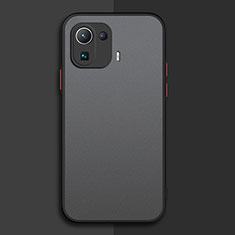 Coque Rebord Contour Silicone et Vitre Transparente Housse Etui pour Xiaomi Mi 11 Pro 5G Noir