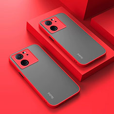 Coque Rebord Contour Silicone et Vitre Transparente Housse Etui pour Xiaomi Mi 13T 5G Rouge