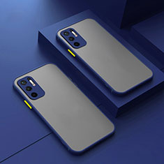 Coque Rebord Contour Silicone et Vitre Transparente Housse Etui pour Xiaomi Redmi Note 10T 5G Bleu