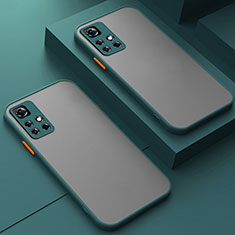 Coque Rebord Contour Silicone et Vitre Transparente Housse Etui pour Xiaomi Redmi Note 11 Pro+ Plus 5G Vert Nuit