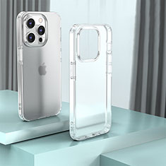 Coque Rebord Contour Silicone et Vitre Transparente Housse Etui QC1 pour Apple iPhone 13 Pro Max Clair