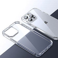 Coque Rebord Contour Silicone et Vitre Transparente Housse Etui QC2 pour Apple iPhone 15 Pro Clair