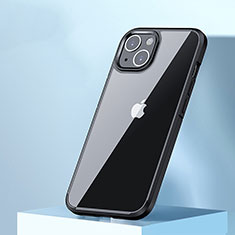 Coque Rebord Contour Silicone et Vitre Transparente Housse Etui QC3 pour Apple iPhone 14 Plus Noir