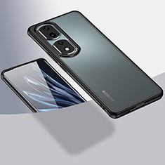 Coque Rebord Contour Silicone et Vitre Transparente Housse Etui W01L pour Huawei Honor 90 Pro 5G Noir