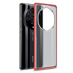 Coque Rebord Contour Silicone et Vitre Transparente Housse Etui WL1 pour Huawei Honor Magic3 Pro+ Plus 5G Rouge