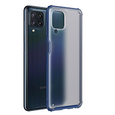 Coque Rebord Contour Silicone et Vitre Transparente Housse Etui WL1 pour Samsung Galaxy M32 4G Bleu