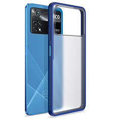 Coque Rebord Contour Silicone et Vitre Transparente Housse Etui WL1 pour Xiaomi Poco X4 Pro 5G Bleu