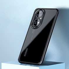 Coque Rebord Contour Silicone et Vitre Transparente Housse Etui WL2 pour Huawei P50 Pro Noir