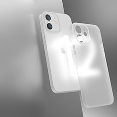 Coque Rebord Contour Silicone et Vitre Transparente Housse Etui WT1 pour Apple iPhone 12 Blanc