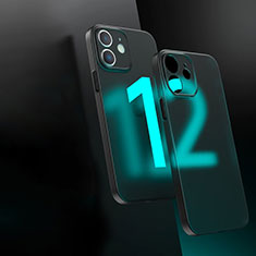 Coque Rebord Contour Silicone et Vitre Transparente Housse Etui WT1 pour Apple iPhone 12 Mini Noir