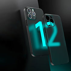 Coque Rebord Contour Silicone et Vitre Transparente Housse Etui WT1 pour Apple iPhone 12 Pro Noir