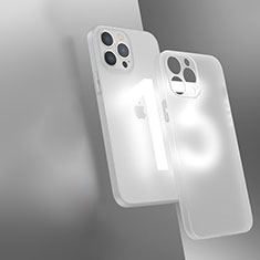 Coque Rebord Contour Silicone et Vitre Transparente Housse Etui WT1 pour Apple iPhone 13 Pro Max Blanc