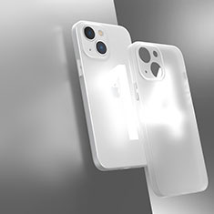 Coque Rebord Contour Silicone et Vitre Transparente Housse Etui WT1 pour Apple iPhone 14 Plus Blanc