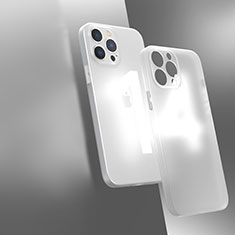 Coque Rebord Contour Silicone et Vitre Transparente Housse Etui WT1 pour Apple iPhone 14 Pro Blanc