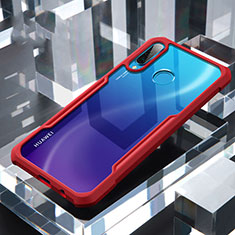 Coque Rebord Contour Silicone et Vitre Transparente Miroir Housse Etui H01 pour Huawei Nova 4e Rouge