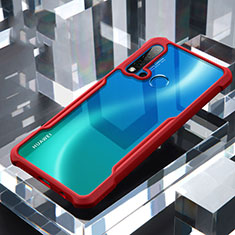 Coque Rebord Contour Silicone et Vitre Transparente Miroir Housse Etui H01 pour Huawei Nova 5i Rouge