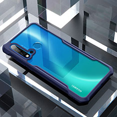 Coque Rebord Contour Silicone et Vitre Transparente Miroir Housse Etui H01 pour Huawei P20 Lite (2019) Bleu