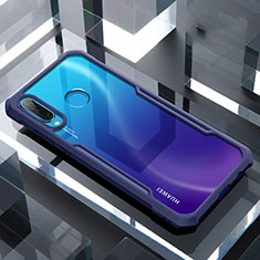 Coque Rebord Contour Silicone et Vitre Transparente Miroir Housse Etui H01 pour Huawei P30 Lite Bleu