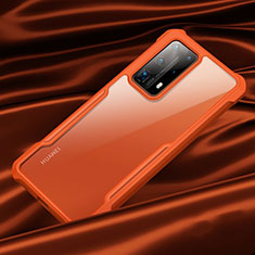 Coque Rebord Contour Silicone et Vitre Transparente Miroir Housse Etui H01 pour Huawei P40 Pro+ Plus Orange