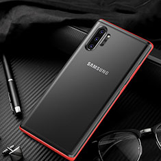 Coque Rebord Contour Silicone et Vitre Transparente Miroir Housse Etui H01 pour Samsung Galaxy Note 10 Plus 5G Rouge