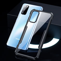Coque Rebord Contour Silicone et Vitre Transparente Miroir Housse Etui H01 pour Samsung Galaxy S20 5G Noir