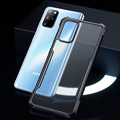 Coque Rebord Contour Silicone et Vitre Transparente Miroir Housse Etui H01 pour Samsung Galaxy S20 Plus 5G Noir