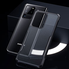 Coque Rebord Contour Silicone et Vitre Transparente Miroir Housse Etui H01 pour Samsung Galaxy S20 Ultra 5G Noir