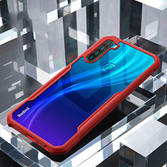 Coque Rebord Contour Silicone et Vitre Transparente Miroir Housse Etui H01 pour Xiaomi Redmi Note 8 Rouge
