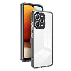 Coque Rebord Contour Silicone et Vitre Transparente Miroir Housse Etui H01P pour Xiaomi Redmi 12 4G Noir