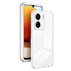 Coque Rebord Contour Silicone et Vitre Transparente Miroir Housse Etui H01P pour Xiaomi Redmi 13C Blanc