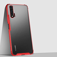 Coque Rebord Contour Silicone et Vitre Transparente Miroir Housse Etui H02 pour Huawei Nova 6 Rouge