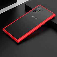 Coque Rebord Contour Silicone et Vitre Transparente Miroir Housse Etui H02 pour Samsung Galaxy Note 10 Plus 5G Rouge
