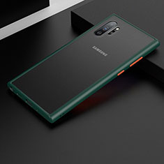 Coque Rebord Contour Silicone et Vitre Transparente Miroir Housse Etui H02 pour Samsung Galaxy Note 10 Plus 5G Vert