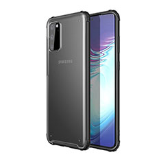 Coque Rebord Contour Silicone et Vitre Transparente Miroir Housse Etui H02 pour Samsung Galaxy S20 5G Noir