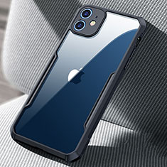 Coque Rebord Contour Silicone et Vitre Transparente Miroir Housse Etui H03 pour Apple iPhone 12 Mini Noir