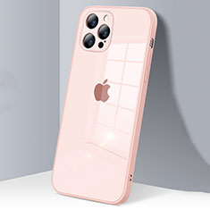 Coque Rebord Contour Silicone et Vitre Transparente Miroir Housse Etui H06 pour Apple iPhone 12 Pro Max Rose