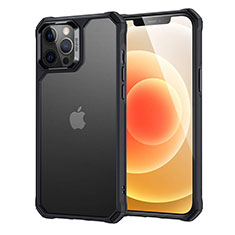 Coque Rebord Contour Silicone et Vitre Transparente Miroir Housse Etui H07 pour Apple iPhone 12 Pro Max Noir