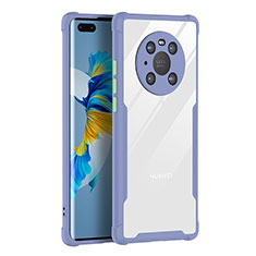 Coque Rebord Contour Silicone et Vitre Transparente Miroir Housse Etui K01 pour Huawei Mate 40E Pro 4G Gris Lavende