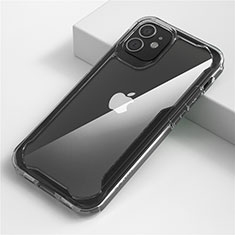 Coque Rebord Contour Silicone et Vitre Transparente Miroir Housse Etui M01 pour Apple iPhone 12 Clair