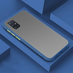 Coque Rebord Contour Silicone et Vitre Transparente Miroir Housse Etui M01 pour Samsung Galaxy A71 4G A715 Bleu
