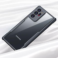 Coque Rebord Contour Silicone et Vitre Transparente Miroir Housse Etui M01 pour Samsung Galaxy Note 20 Ultra 5G Noir